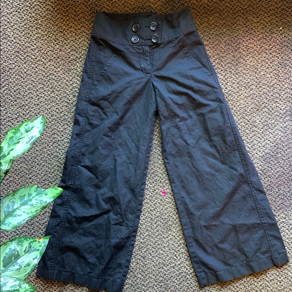 BCBGMaxAzria vintage deadstock Black wide leg flare pants